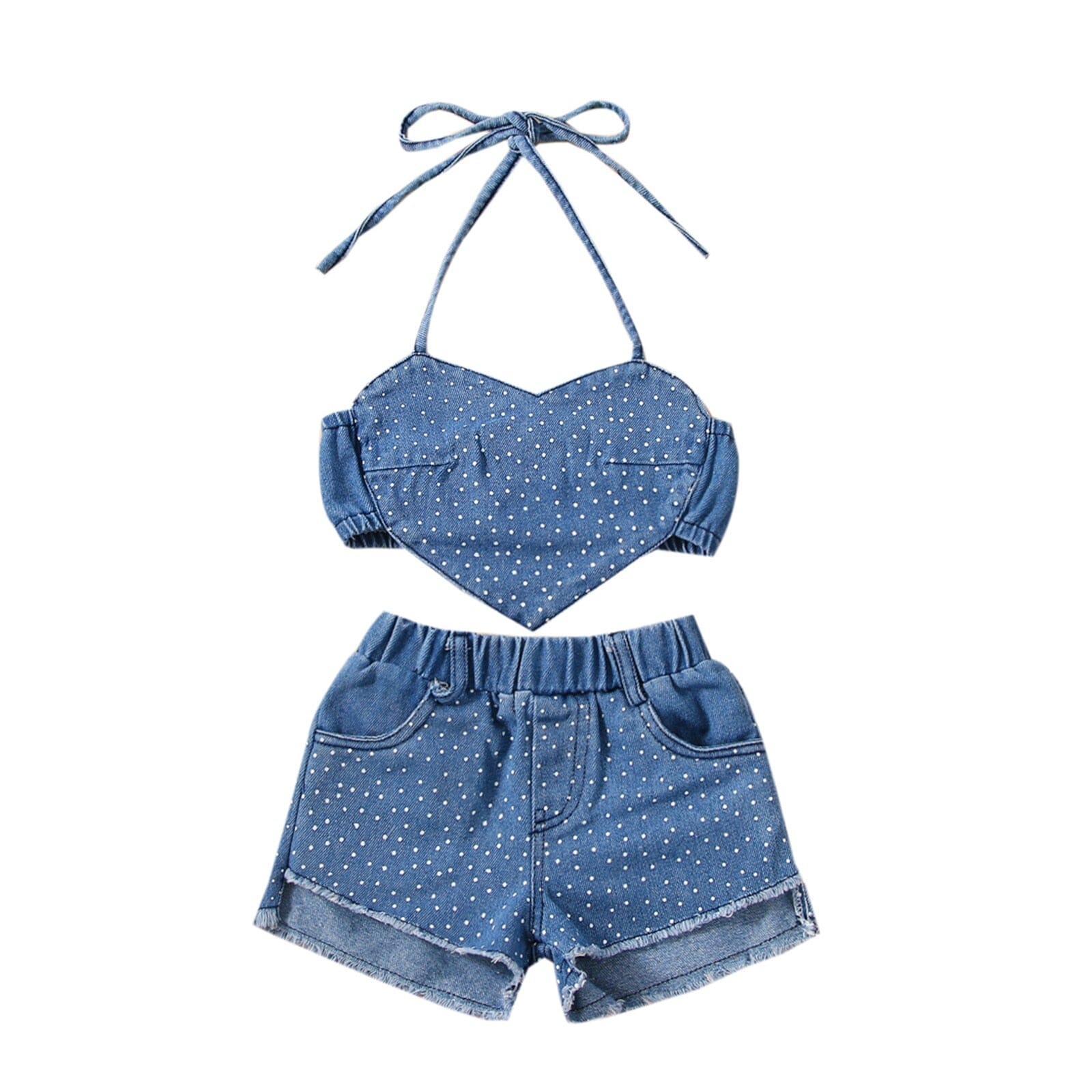 Conjunto Infantil Feminino Jeans Pontinhos Loja Click Certo 1-2 Anos 