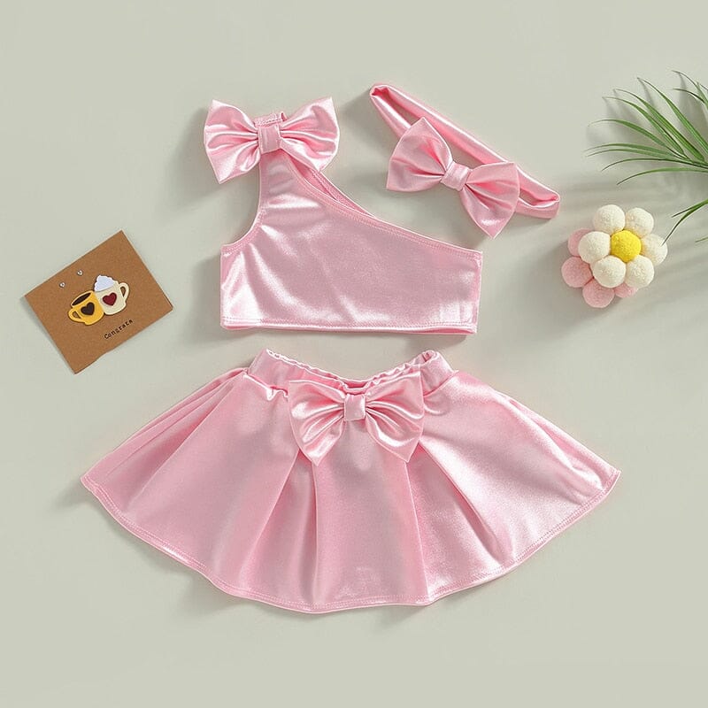 Conjunto Infantil Feminino Lacinhos + Faixa Loja Click Certo 