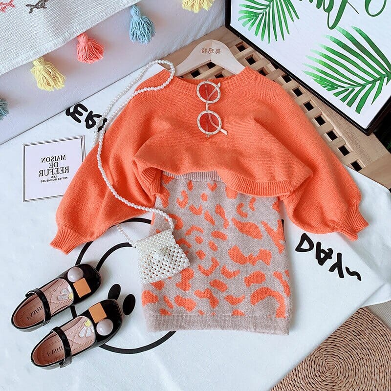 Conjunto Infantil Feminino Laranja Loja Click Certo 