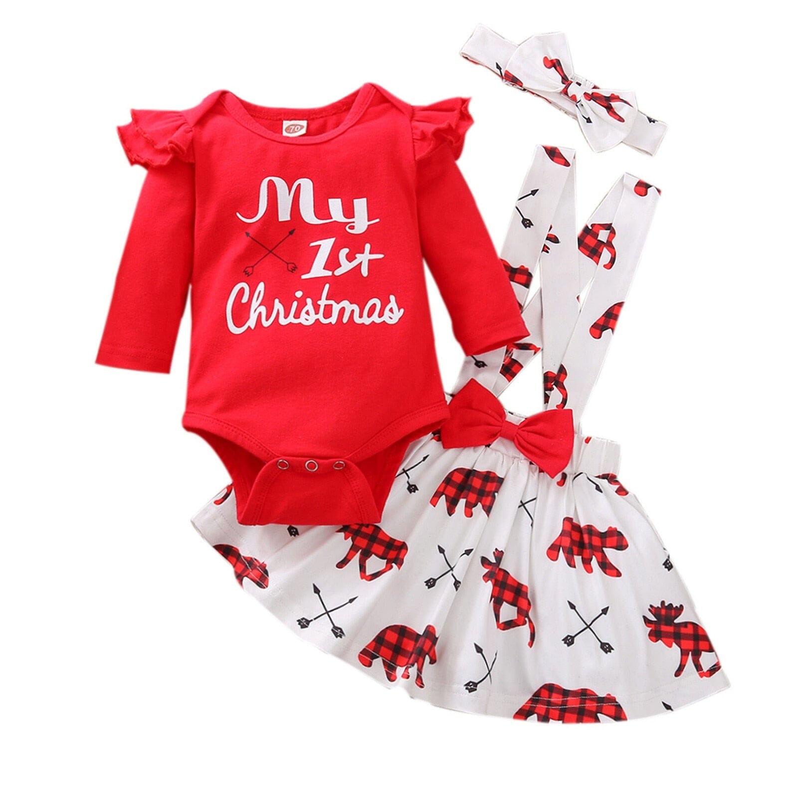 Conjunto Infantil Feminino "Meu 1º Natal 0 Loja Click Certo 0-3 Meses 