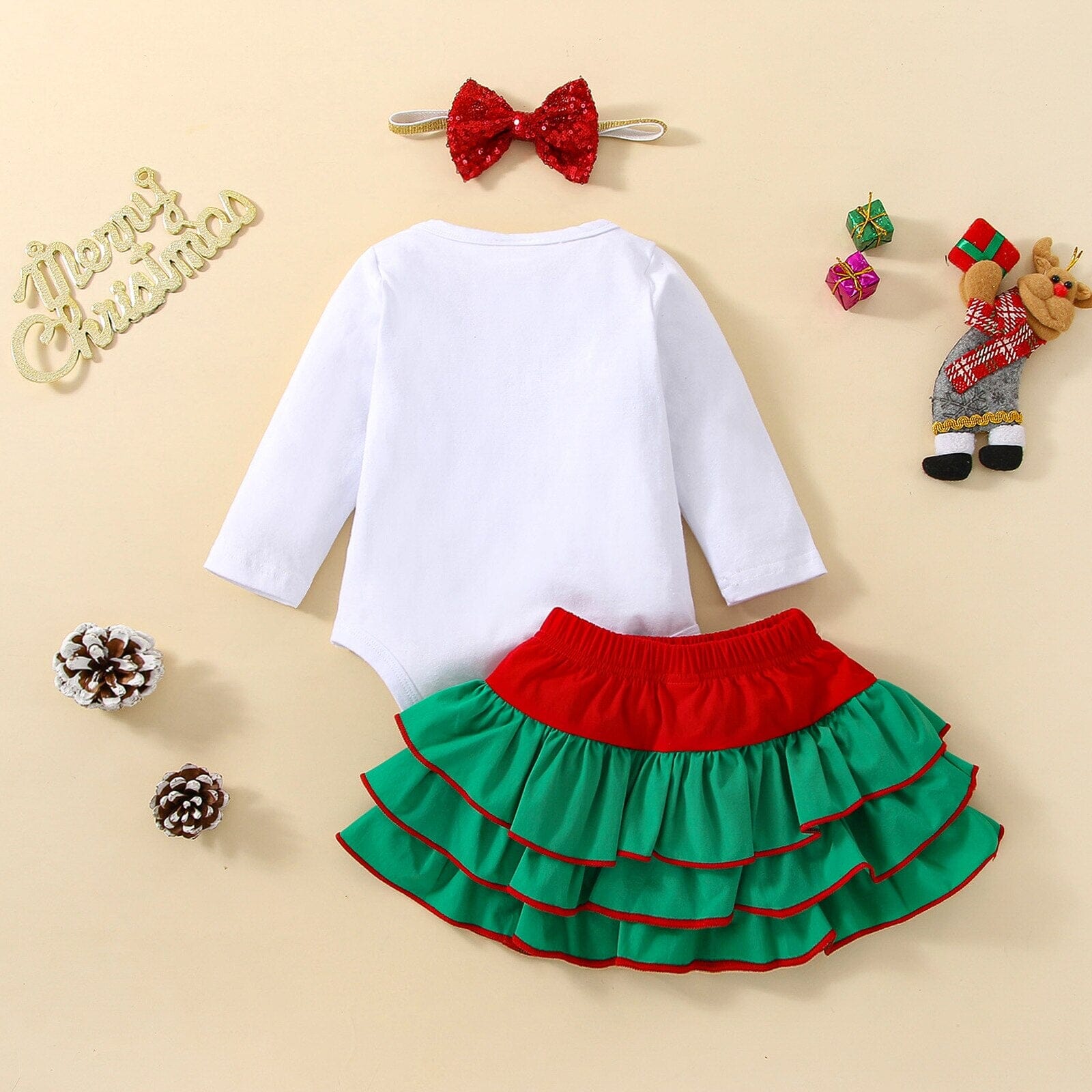 Conjunto Infantil Feminino "Meu 1º Natal" 0 Loja Click Certo 