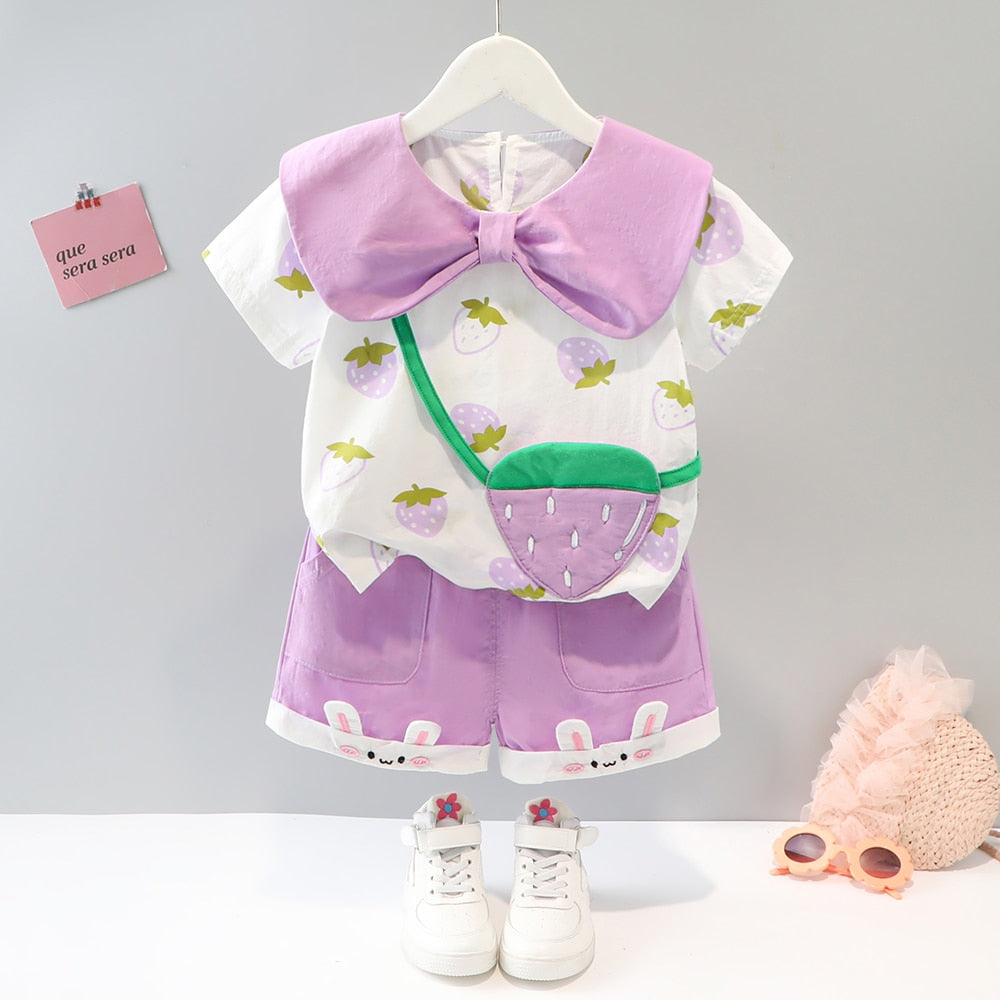 Conjunto Infantil Feminino Moranguinho conjunto Loja Click Certo Lilás 9-12 Meses 