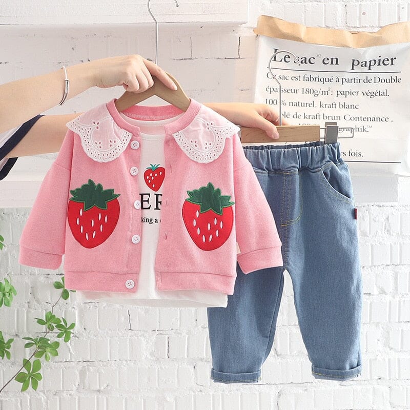 Conjunto Infantil Feminino Moranguinho Loja Click Certo Rosa 4-6 Meses 