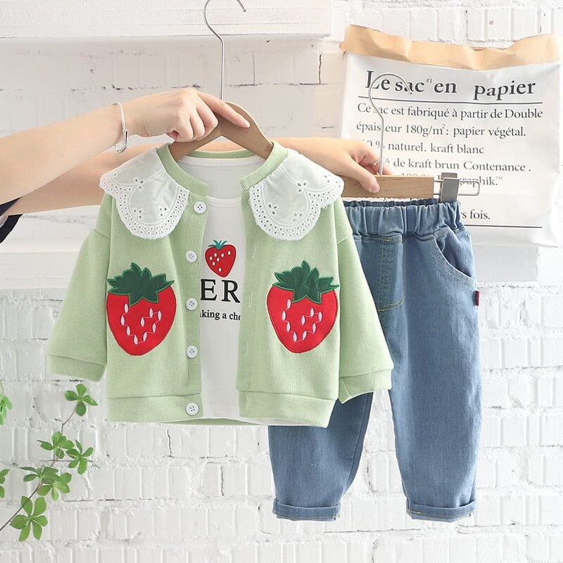 Conjunto Infantil Feminino Moranguinho Loja Click Certo Verde 4-6 Meses 