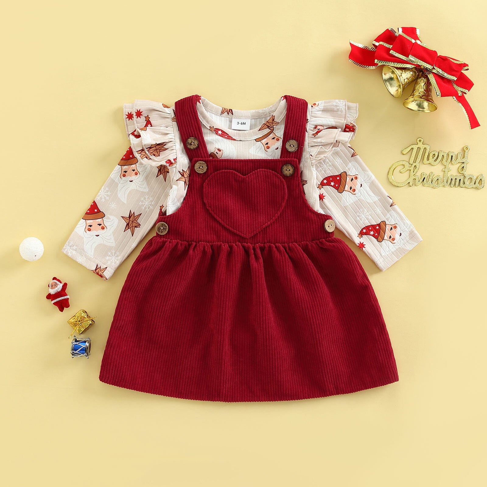 Conjunto Infantil Feminino Natal Especial 0 Loja Click Certo Vermelho 3-6 Meses 