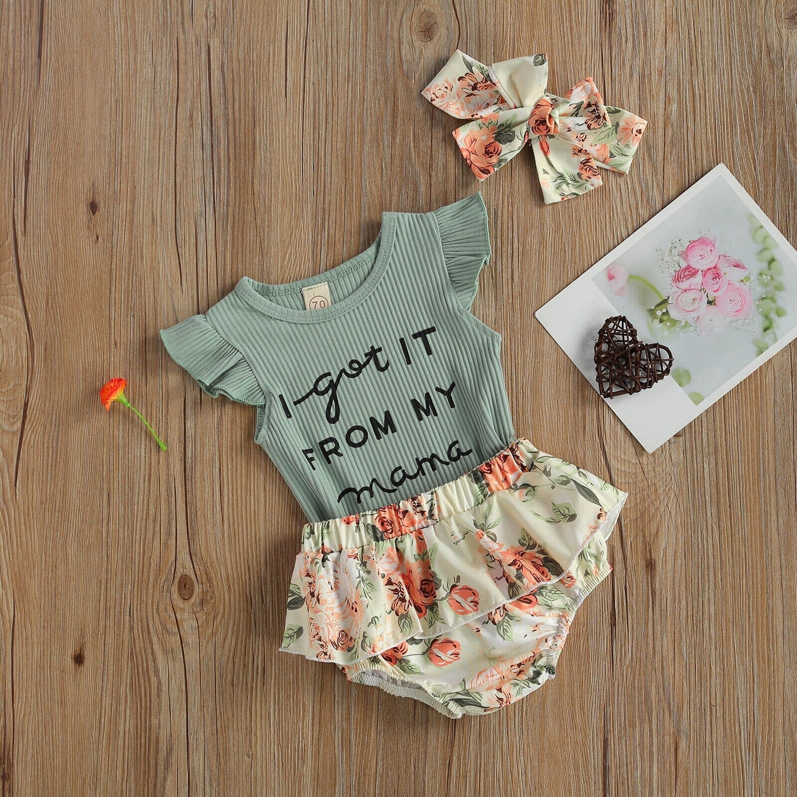 Conjunto Infantil Feminino "Peguei da Mamãe" Loja Click Certo 