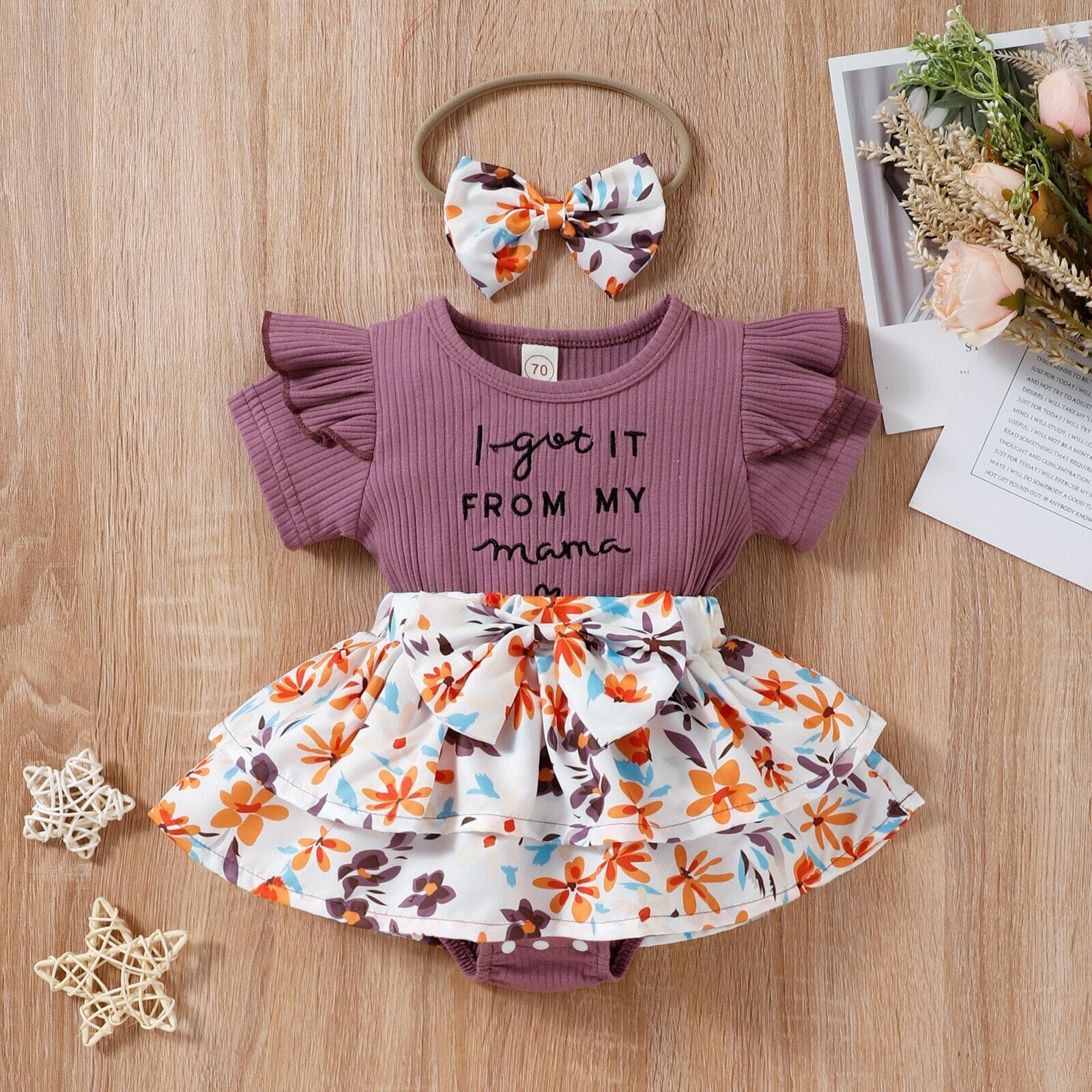 Conjunto Infantil Feminino "Peguei da Mamãe" Loja Click Certo 