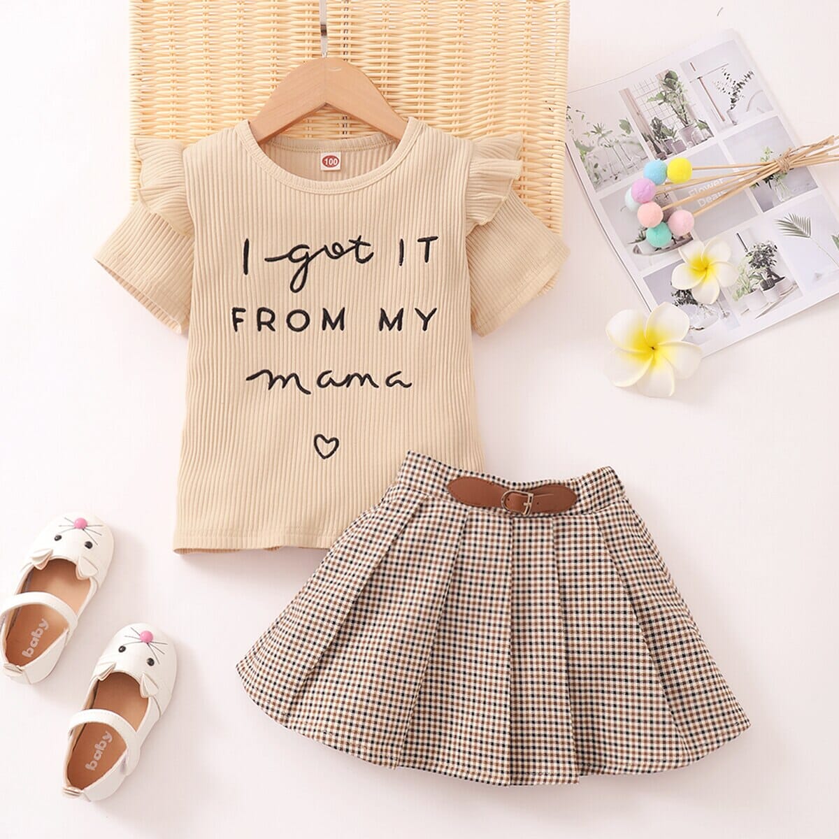 Conjunto Infantil Feminino "Peguei da minha Mamãe" Loja Click Certo 