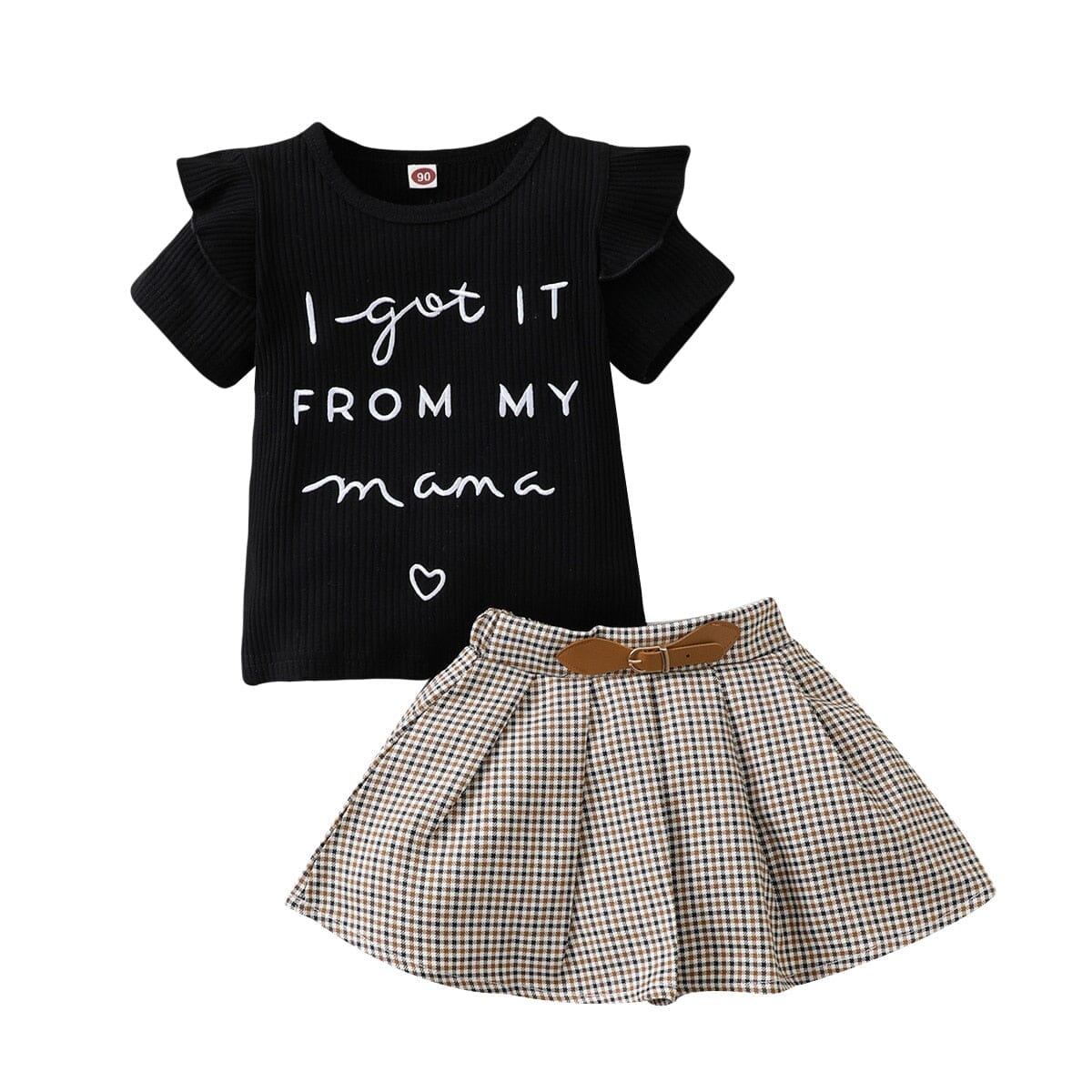 Conjunto Infantil Feminino "Peguei da minha Mamãe" Loja Click Certo Preto 18-24 meses 