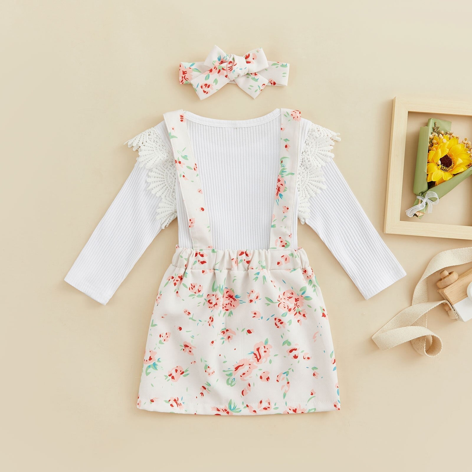 Conjunto Infantil Feminino Primavera + Faixa Loja Click Certo 