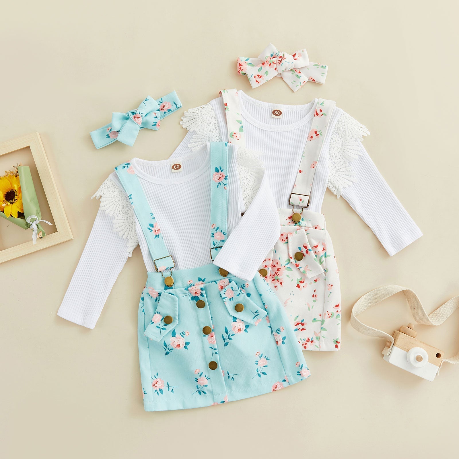 Conjunto Infantil Feminino Primavera + Faixa Loja Click Certo 