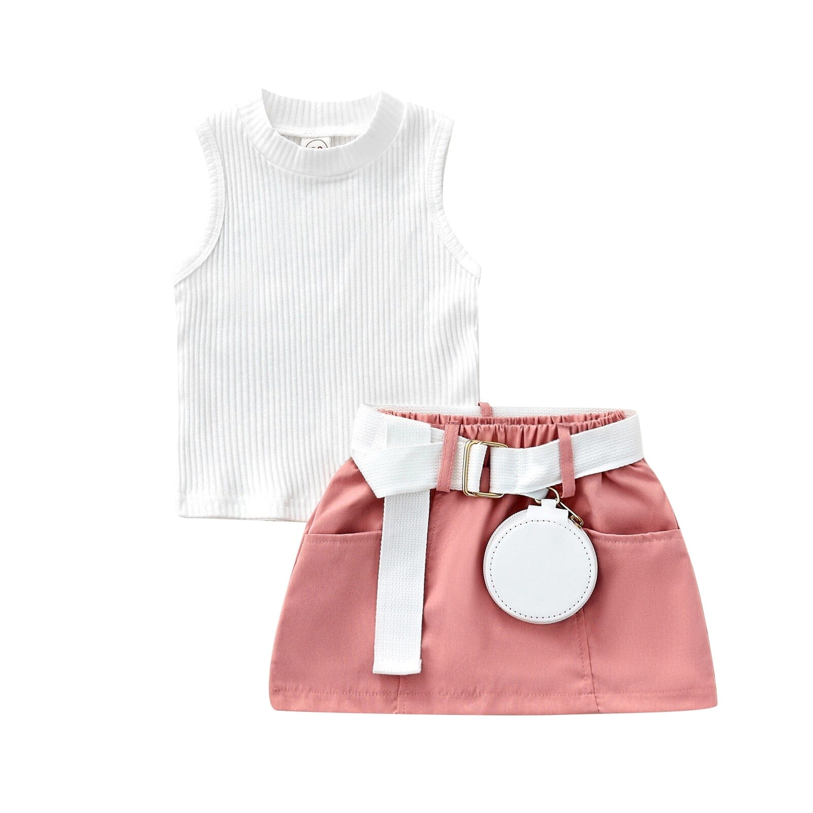 Conjunto Infantil Feminino Rosa e Branco Loja Click Certo 1-2 Anos 