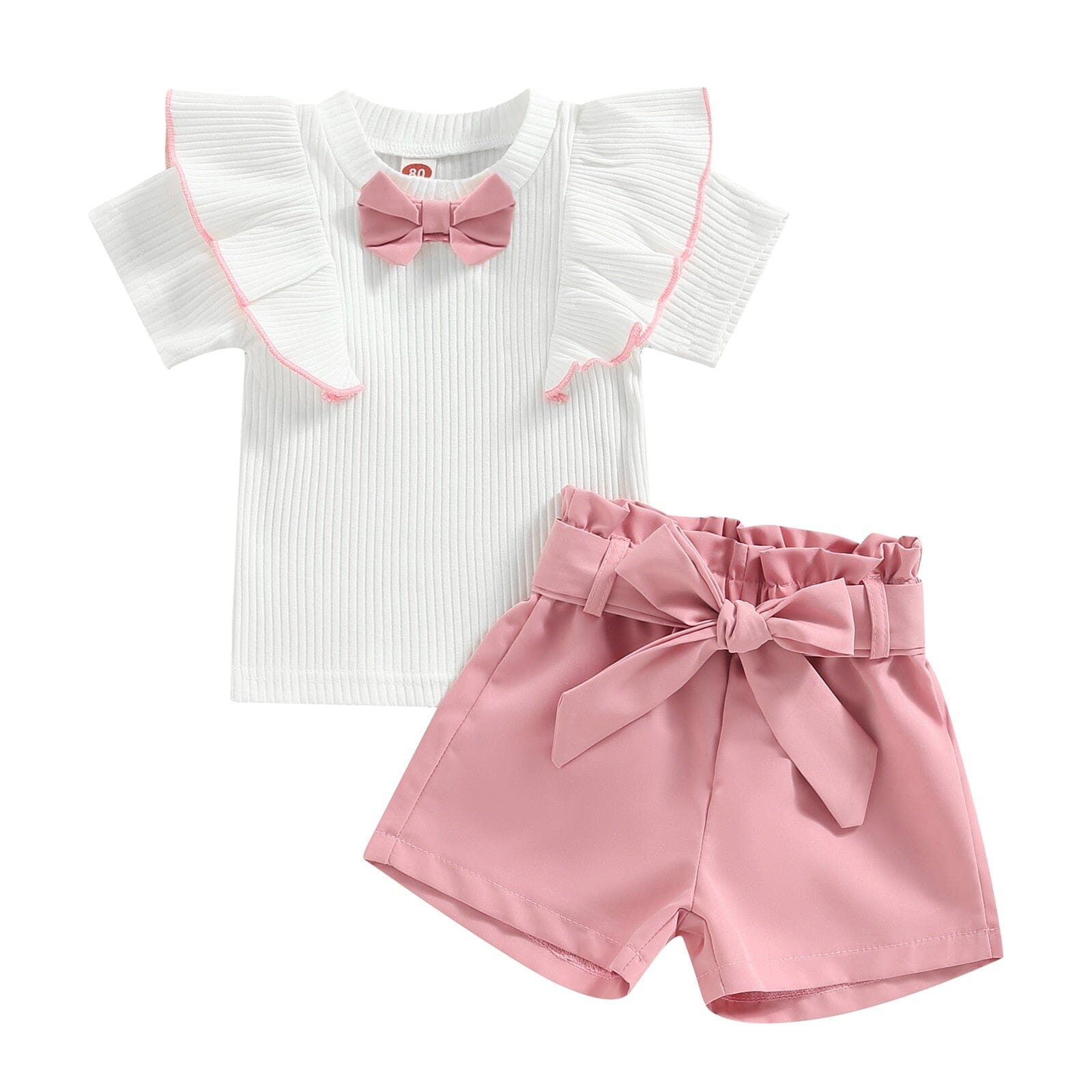 Conjunto Infantil Feminino Rosa e Branco Loja Click Certo 