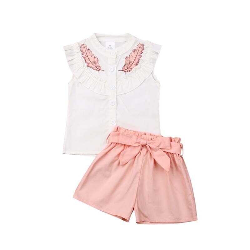 Conjunto Infantil Feminino Rosa Penas Loja Click Certo 1-2 Anos 