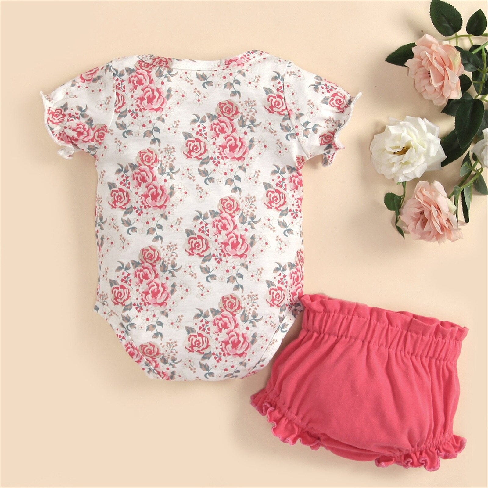 Conjunto Infantil Feminino Rosas Loja Click Certo 