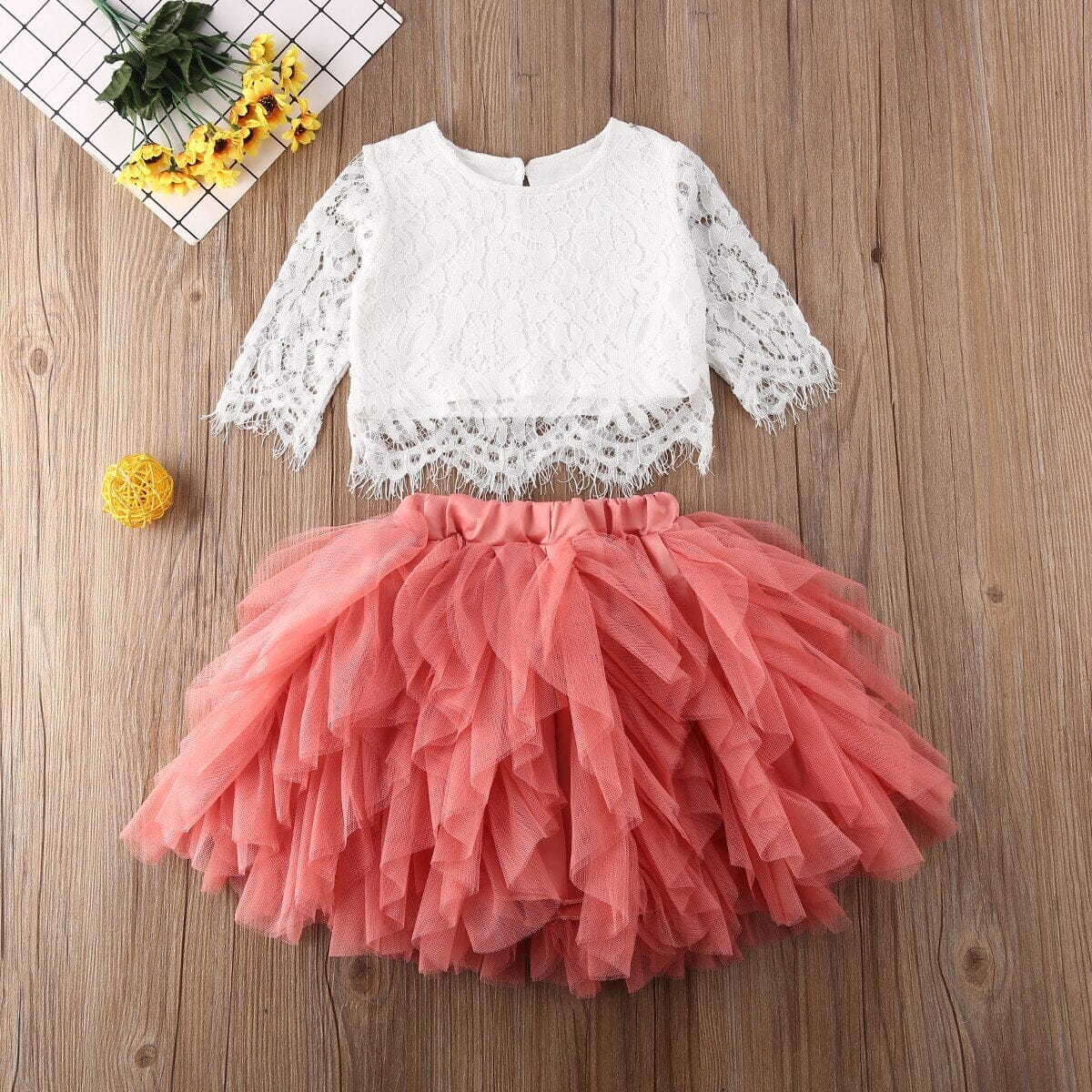 Conjunto Infantil Feminino Saia Frufru Loja Click Certo 