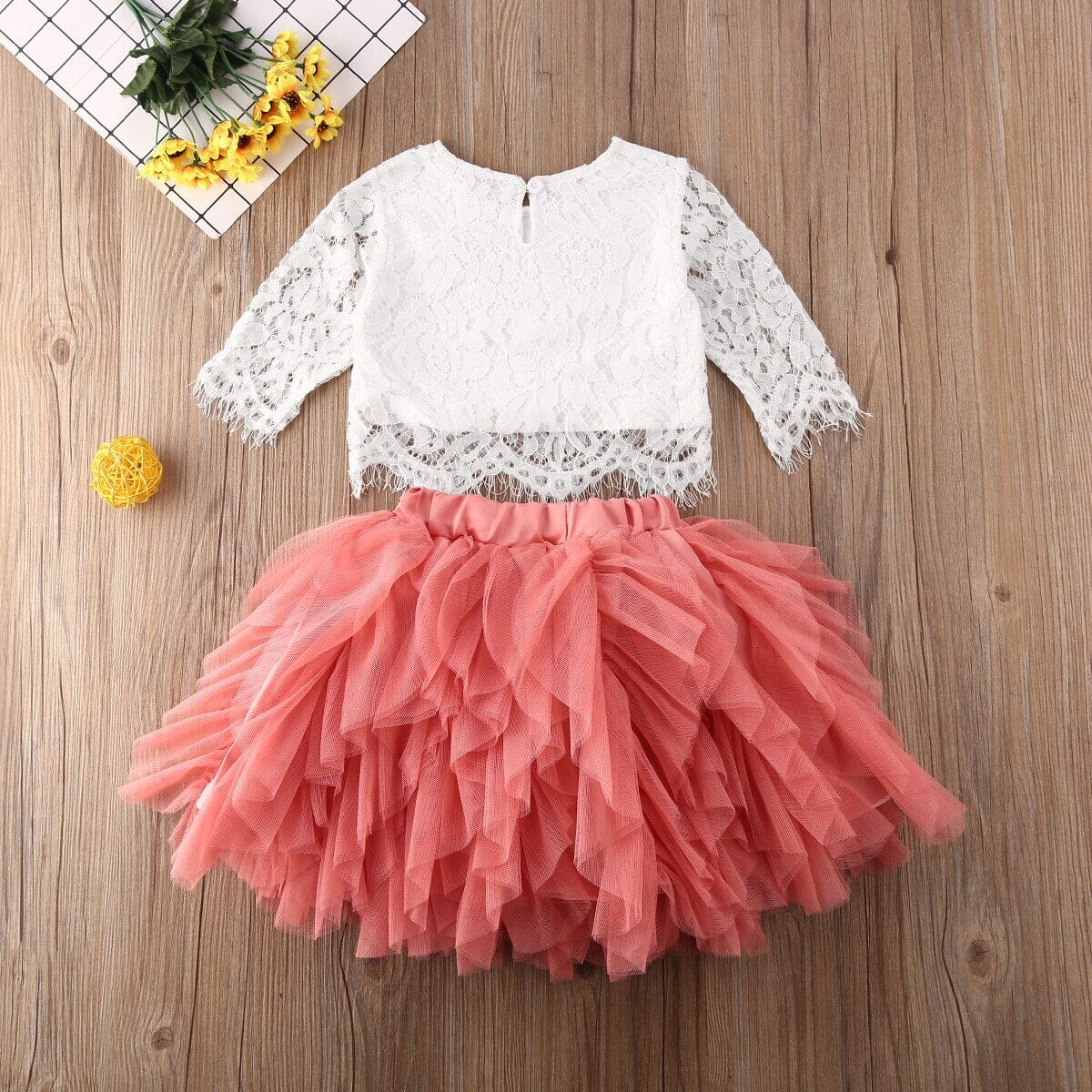 Conjunto Infantil Feminino Saia Frufru Loja Click Certo 