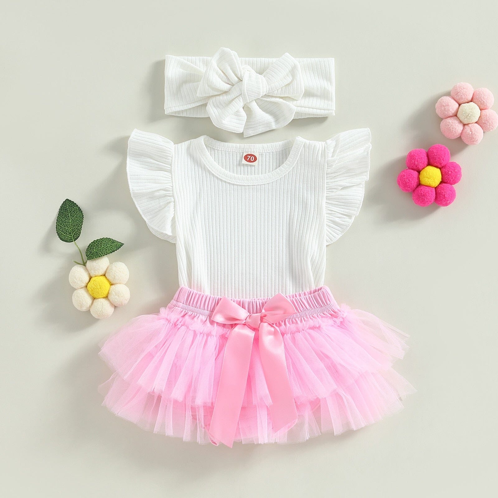 Conjunto Infantil Feminino Sainha Tule + Laçinho Loja Click Certo 