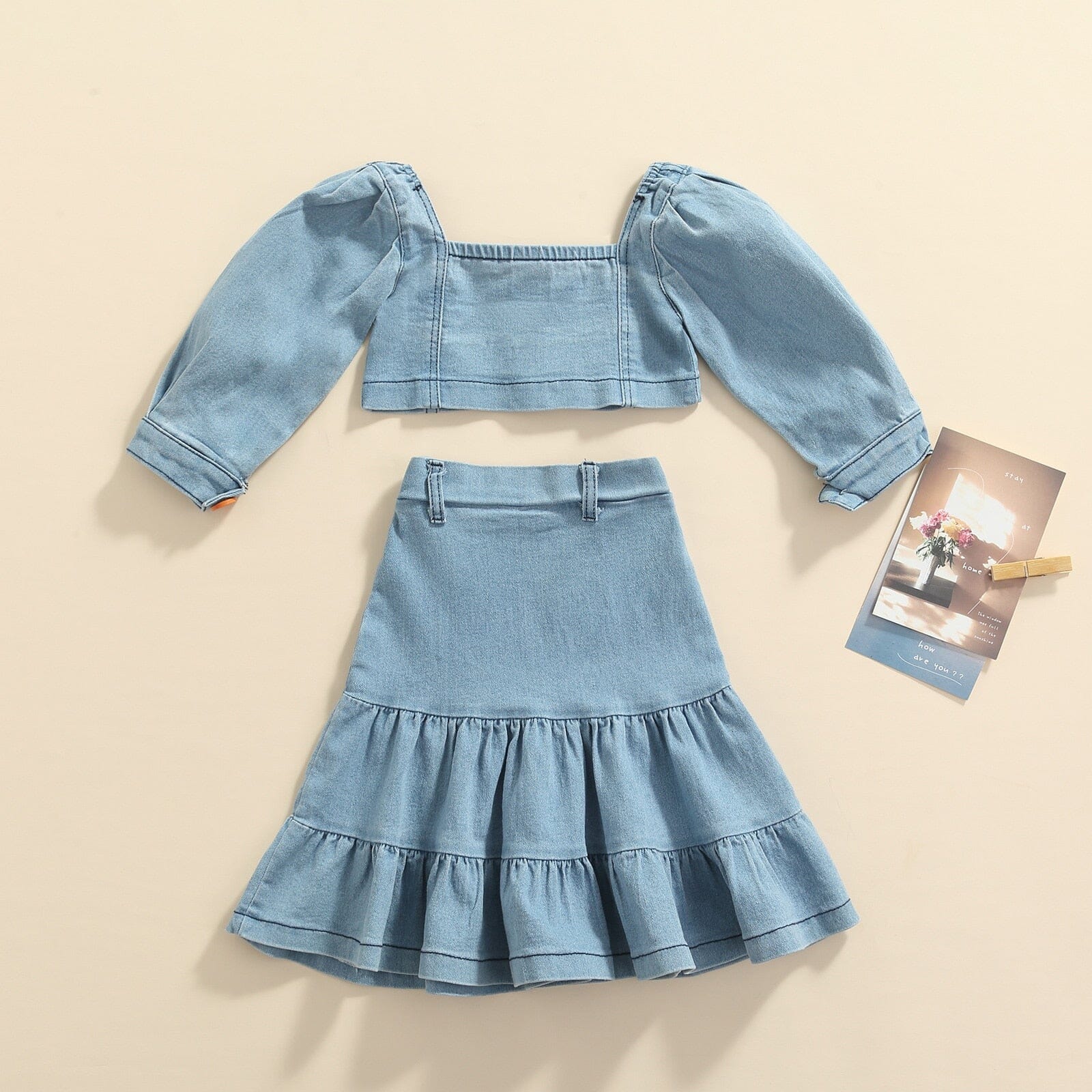 Conjunto Infantil Feminino Top Jeans Botões Loja Click Certo 