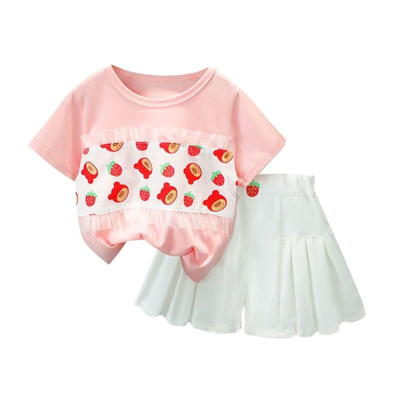 Conjunto Infantil Feminino Urso Moranguinho Loja Click Certo 