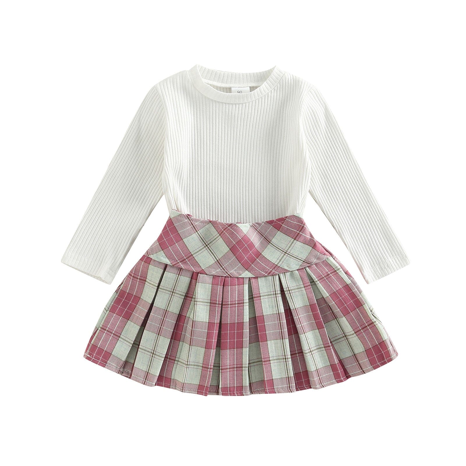 Conjunto Infantil Feminino Xadrez Rosa 0 Loja Click Certo 