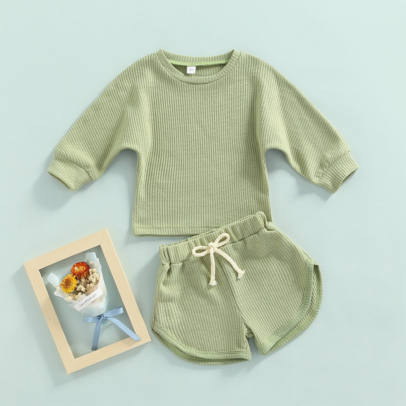 Conjunto Infantil Fofura Cadarço conjunto Loja Click Certo Verde 2-3 anos 