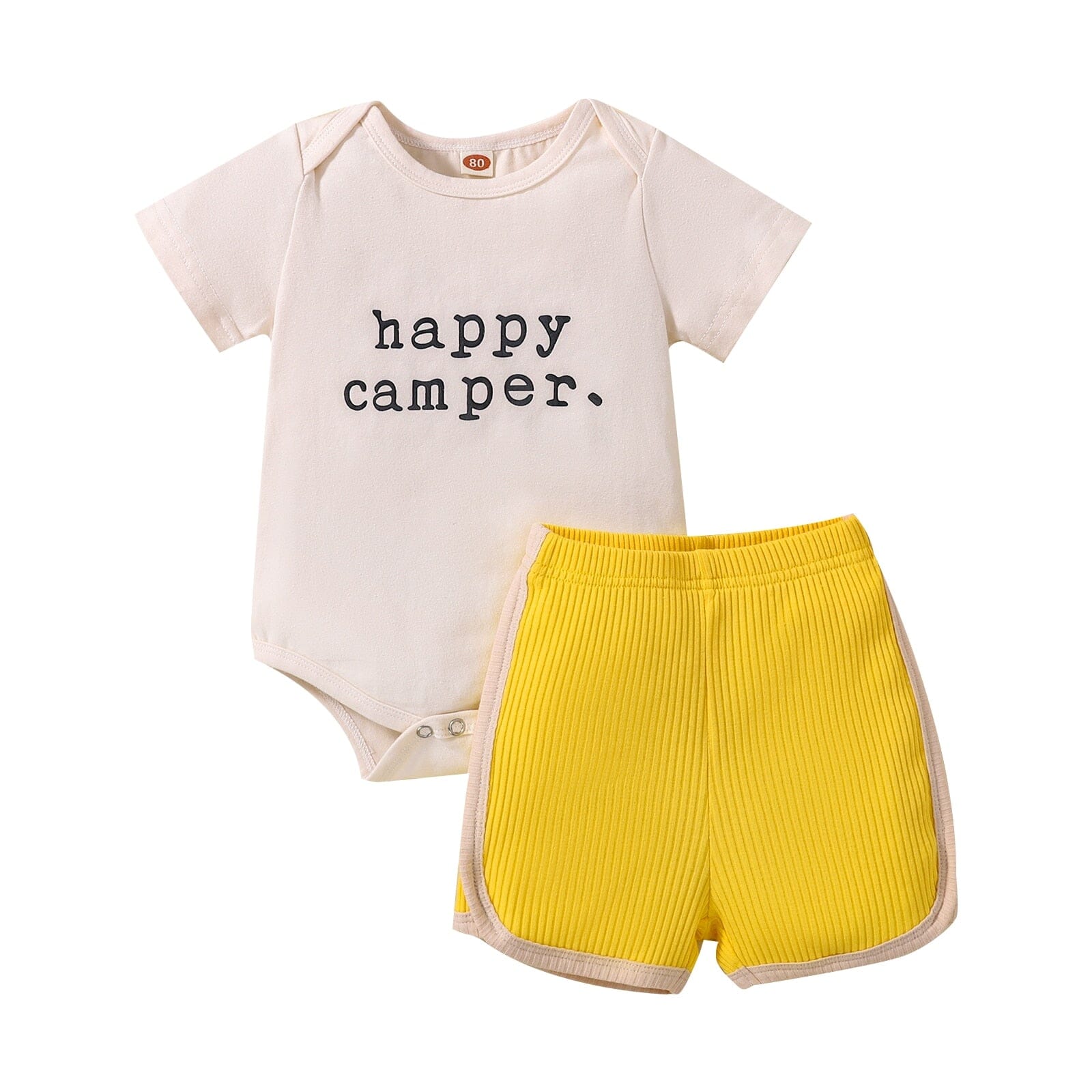 Conjunto Infantil Happy Loja Click Certo Amarelo 0-6 Meses 