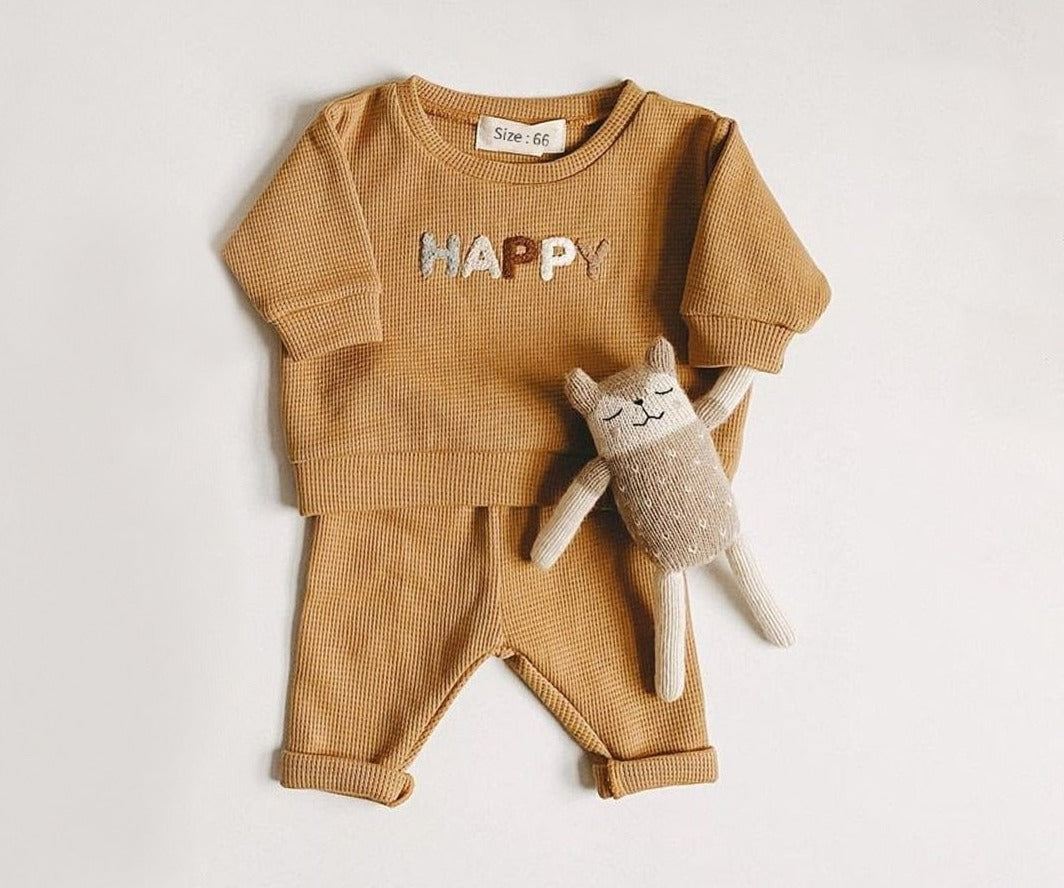 Conjunto Infantil Happy Loja Click Certo Laranja 3-6 meses 