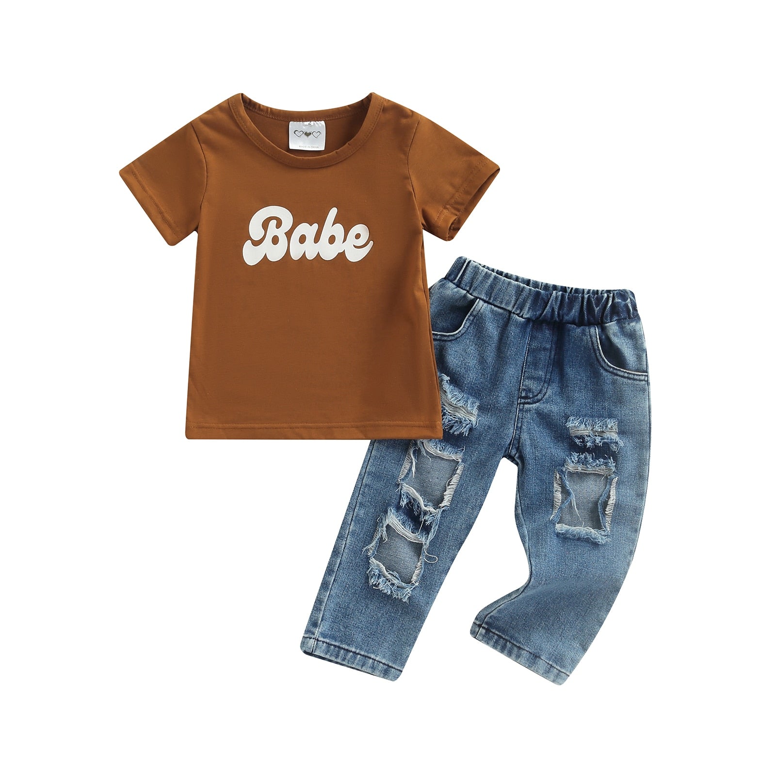 Conjunto Infantil Jeans + Blusa Babe Conjunto Loja Click Certo 