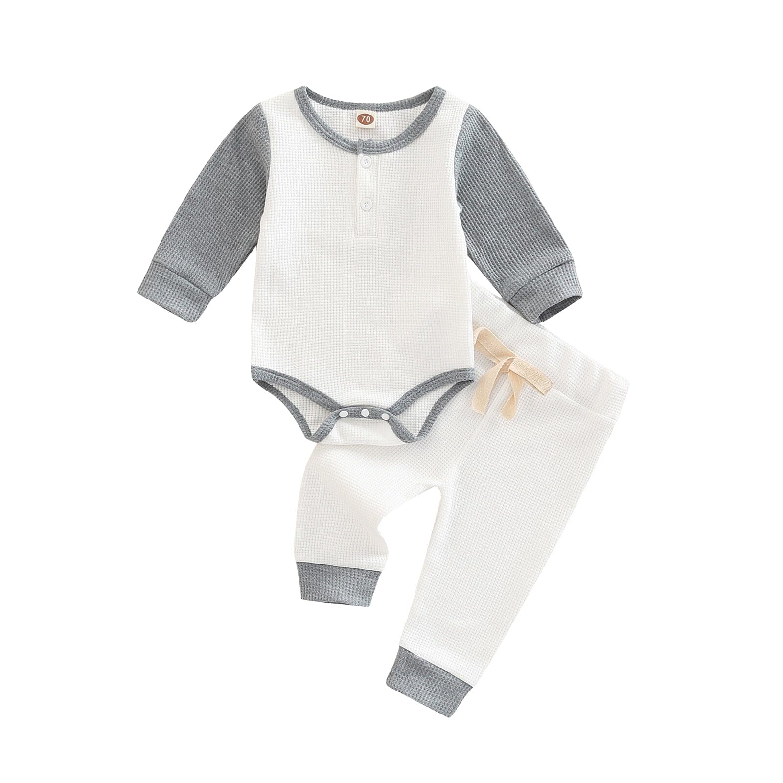 Conjunto Infantil Lacinho Loja Click Certo Bege 0-3 Meses 