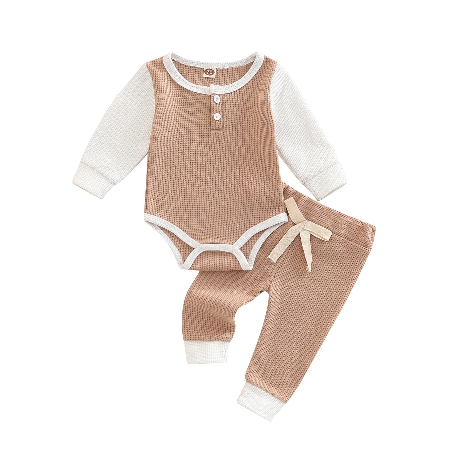 Conjunto Infantil Lacinho Loja Click Certo Cáqui 0-3 Meses 