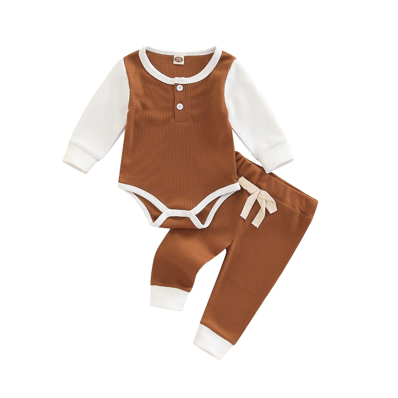 Conjunto Infantil Lacinho Loja Click Certo Marrom 0-3 Meses 