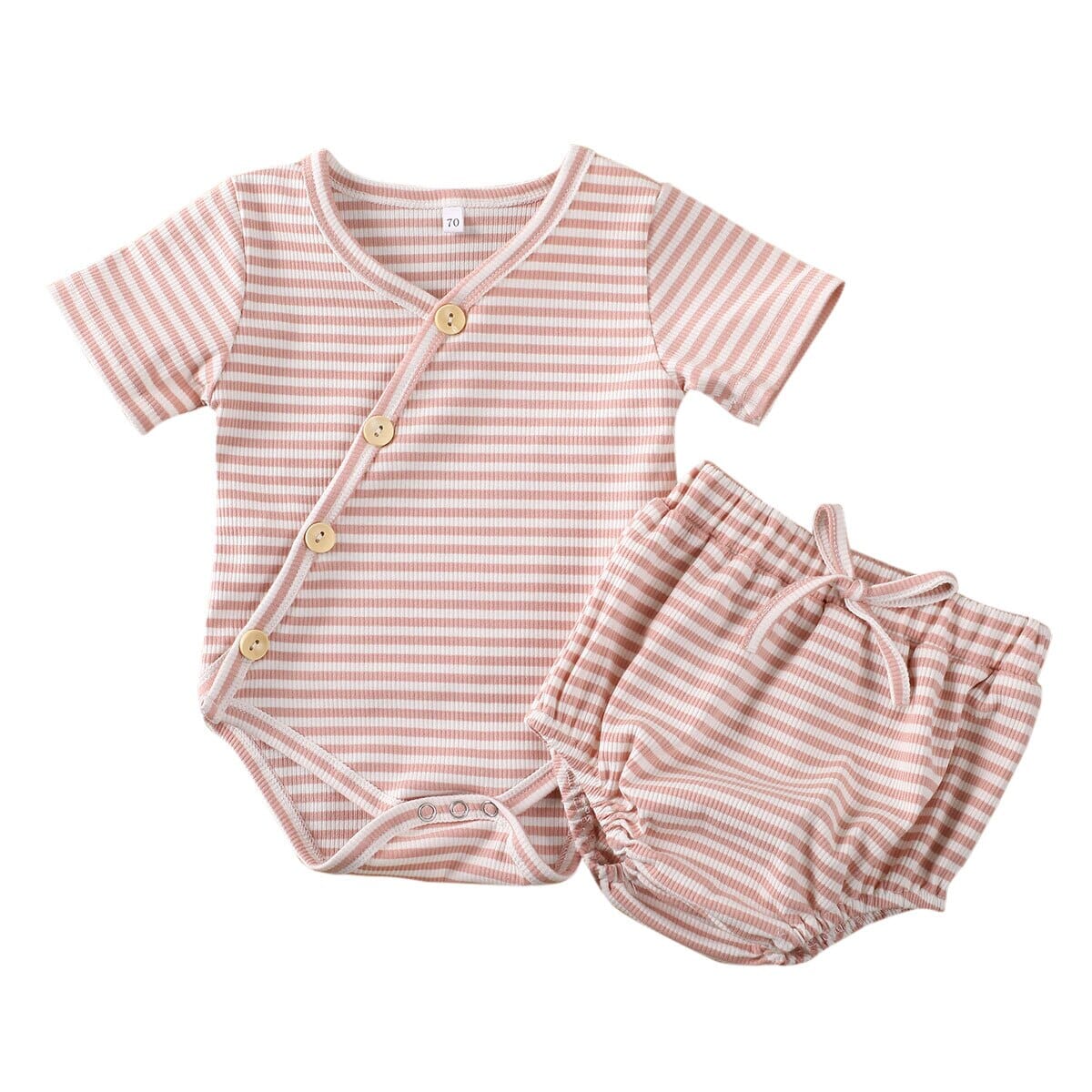 Conjunto Infantil Listrinhas 100% Algodão Loja Click Certo Rosa 0-3 Meses 