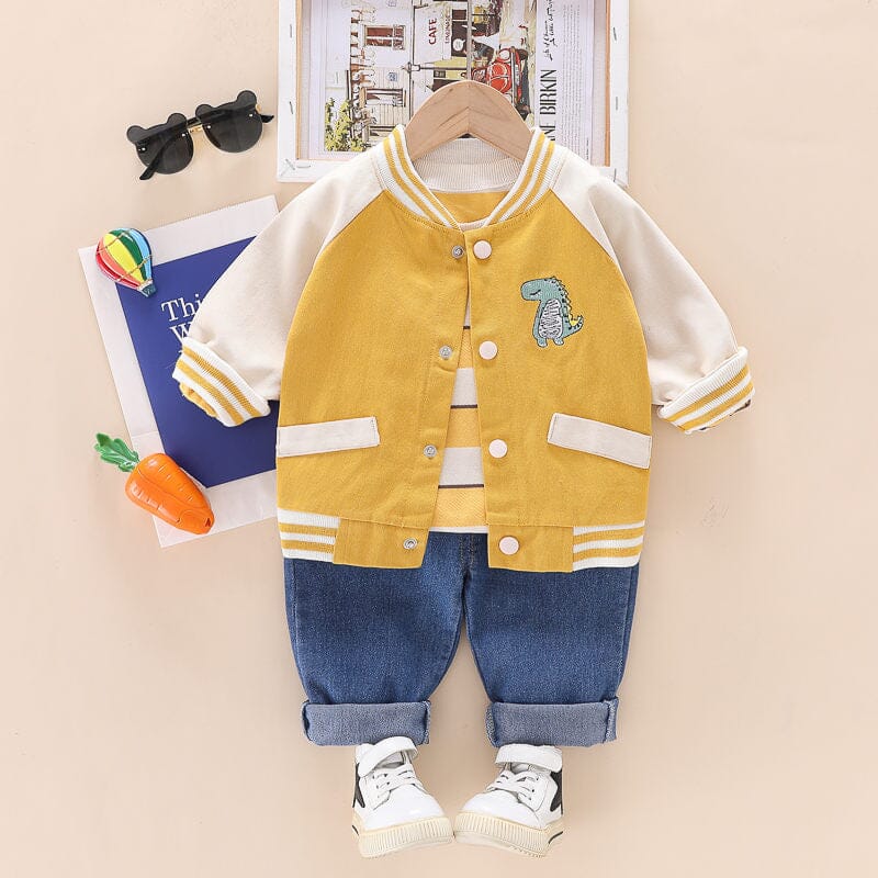 Conjunto Infantil Masculino 3 Peças Dino Botõezinhos Loja Click Certo 