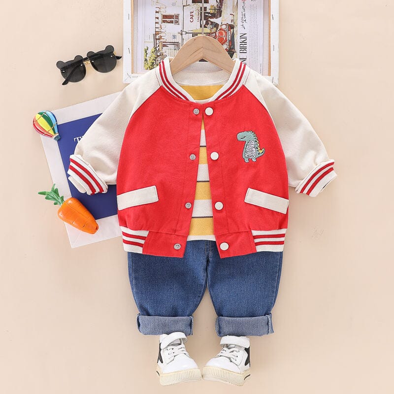 Conjunto Infantil Masculino 3 Peças Dino Botõezinhos Loja Click Certo 