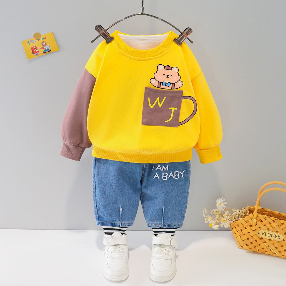 Conjunto Infantil Masculino Animado Conjunto Loja Click Certo Amarelo 12-24 Meses 