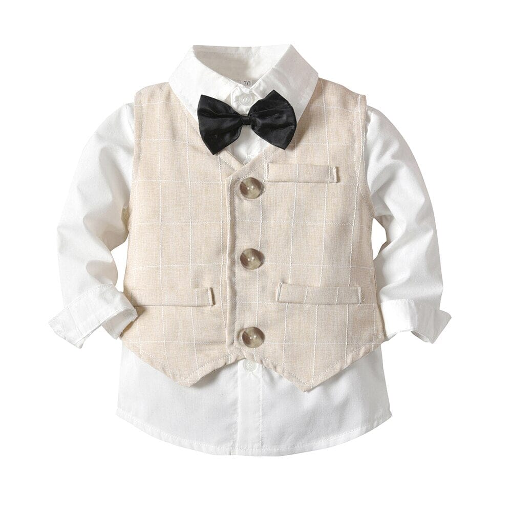 Conjunto Infantil Masculino Batizado Colete e Gravatinha Loja Click Certo 