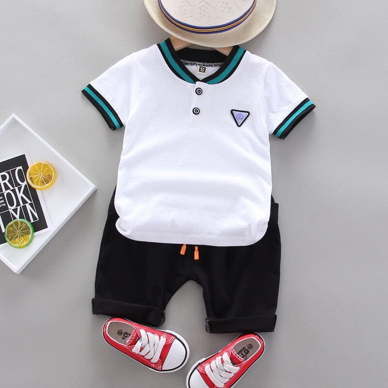 Conjunto Infantil Masculino Botões Loja Click Certo Branco 9-12 Meses 