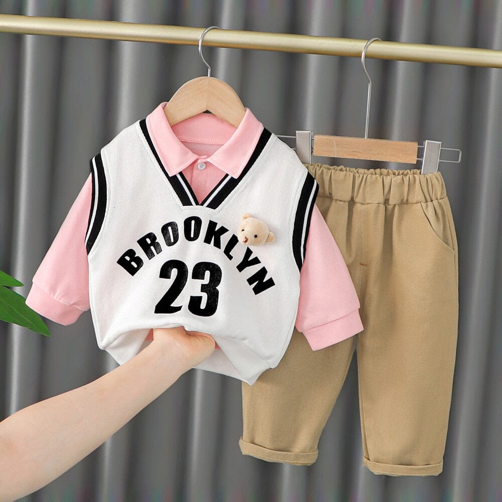 Conjunto Infantil Masculino Brooklyn Loja Click Certo Branco 0-4 Meses 