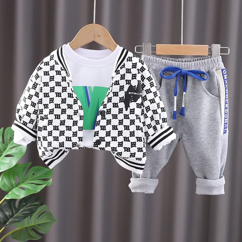 Conjunto Infantil Masculino Cadarçinho 3 Peças Loja Click Certo Preto 0-6 Meses 