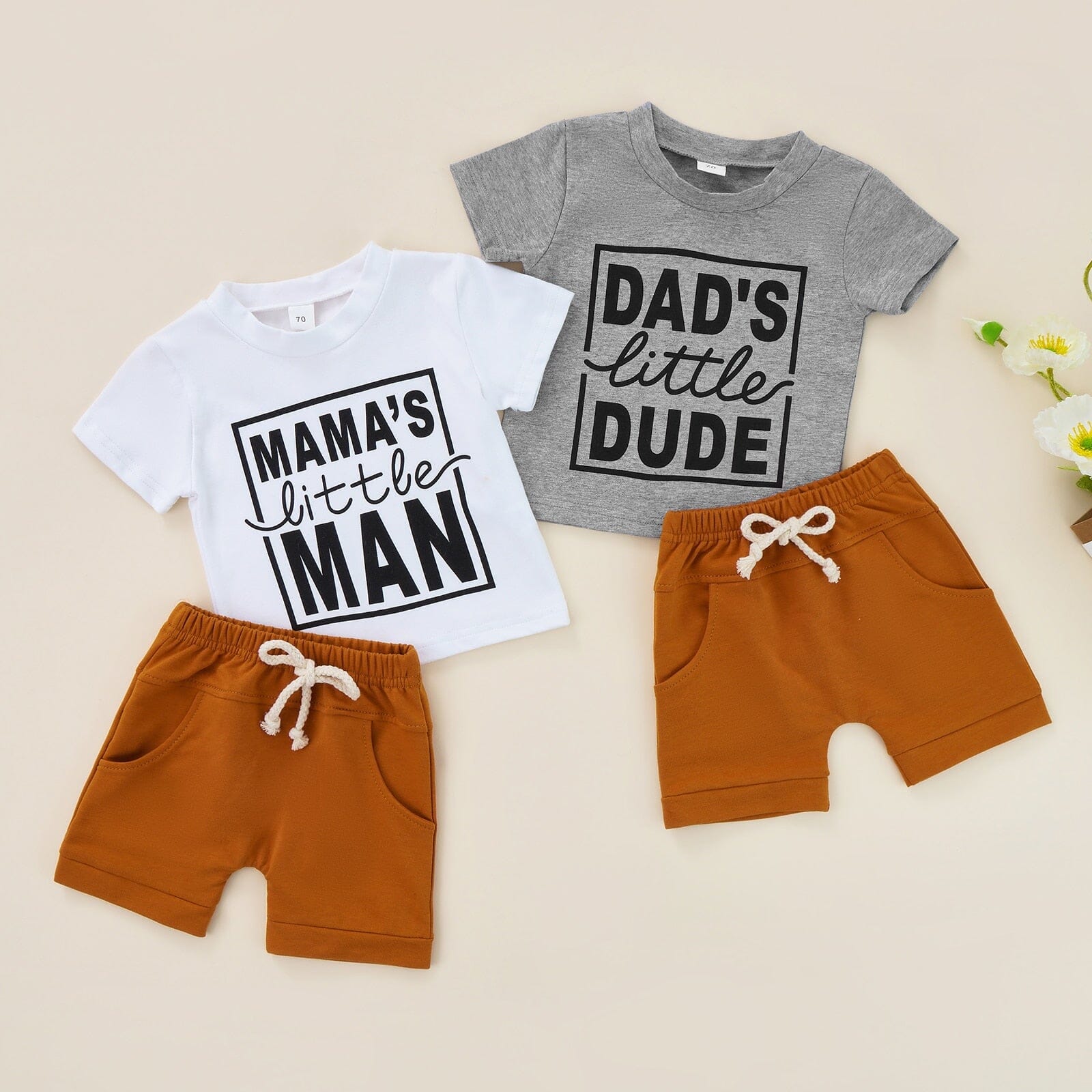 Conjunto Infantil Masculino "Carinha do Papai" "Carinha da Mamãe" Loja Click Certo 