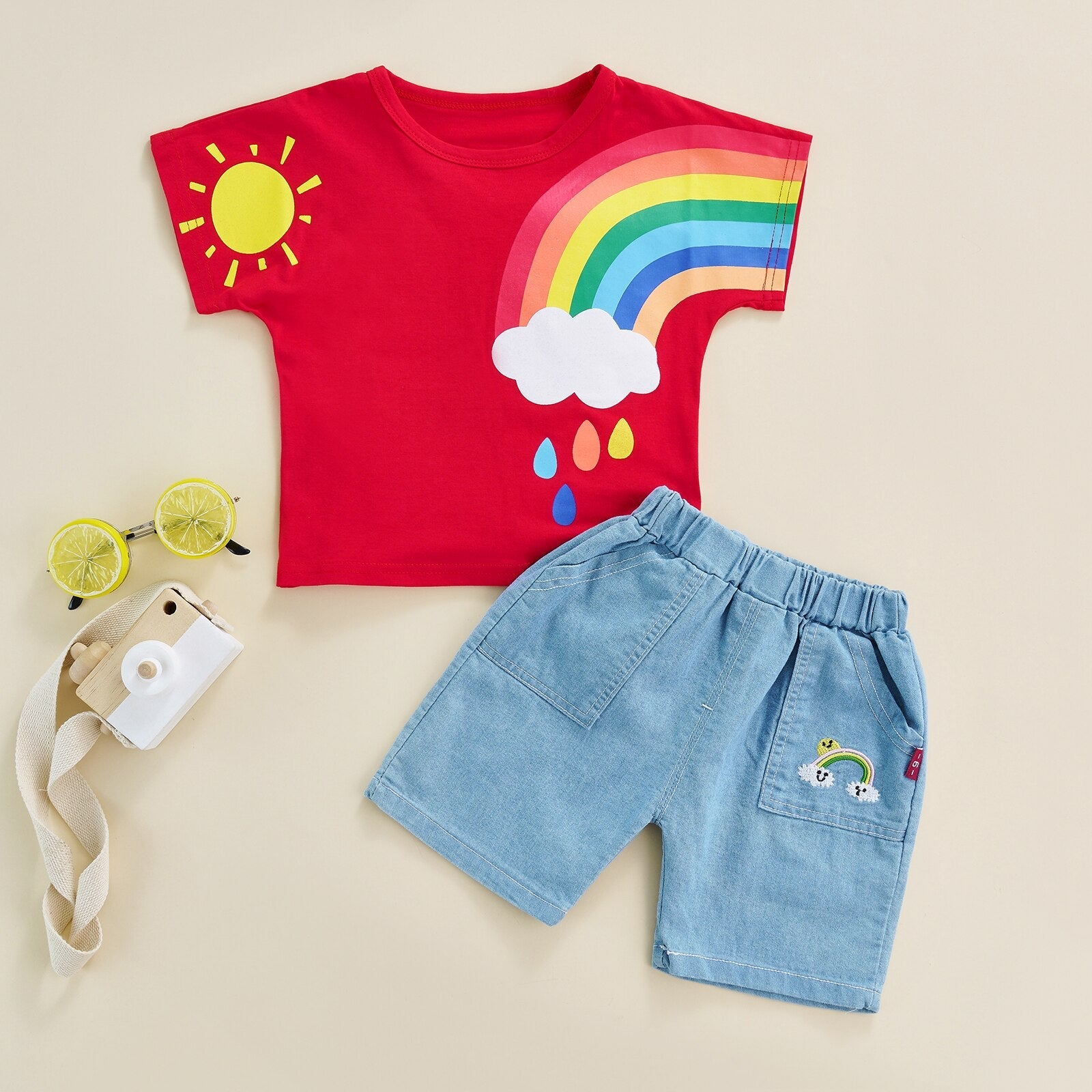 Conjunto Infantil Masculino Dia Feliz conjunto Loja Click Certo Vermelho 12-24 meses 