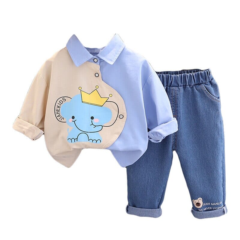 Conjunto Infantil Masculino Elefantinho e Jeans Loja Click Certo 