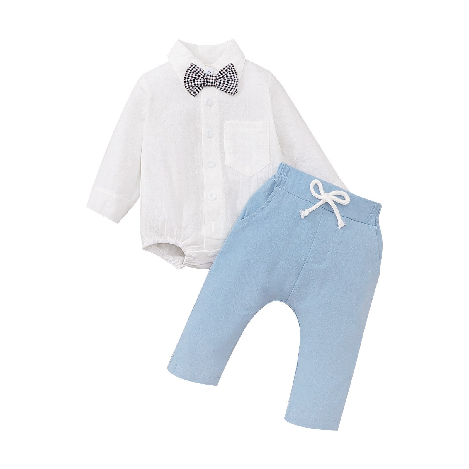 Conjunto Infantil Masculino Gravatinha Loja Click Certo Azul 0-3 meses 