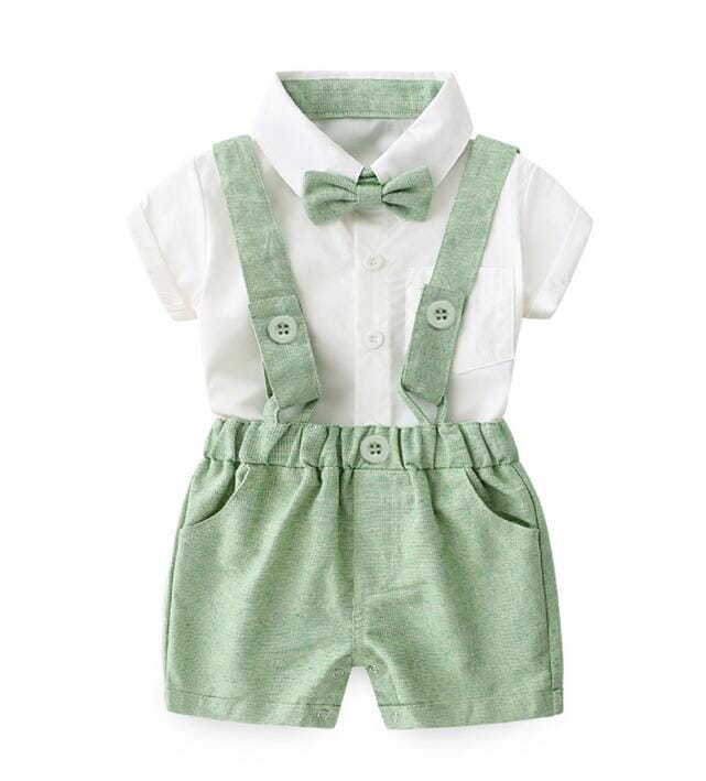 Conjunto Infantil Masculino Gravatinha Loja Click Certo Verde 6-9 Meses 