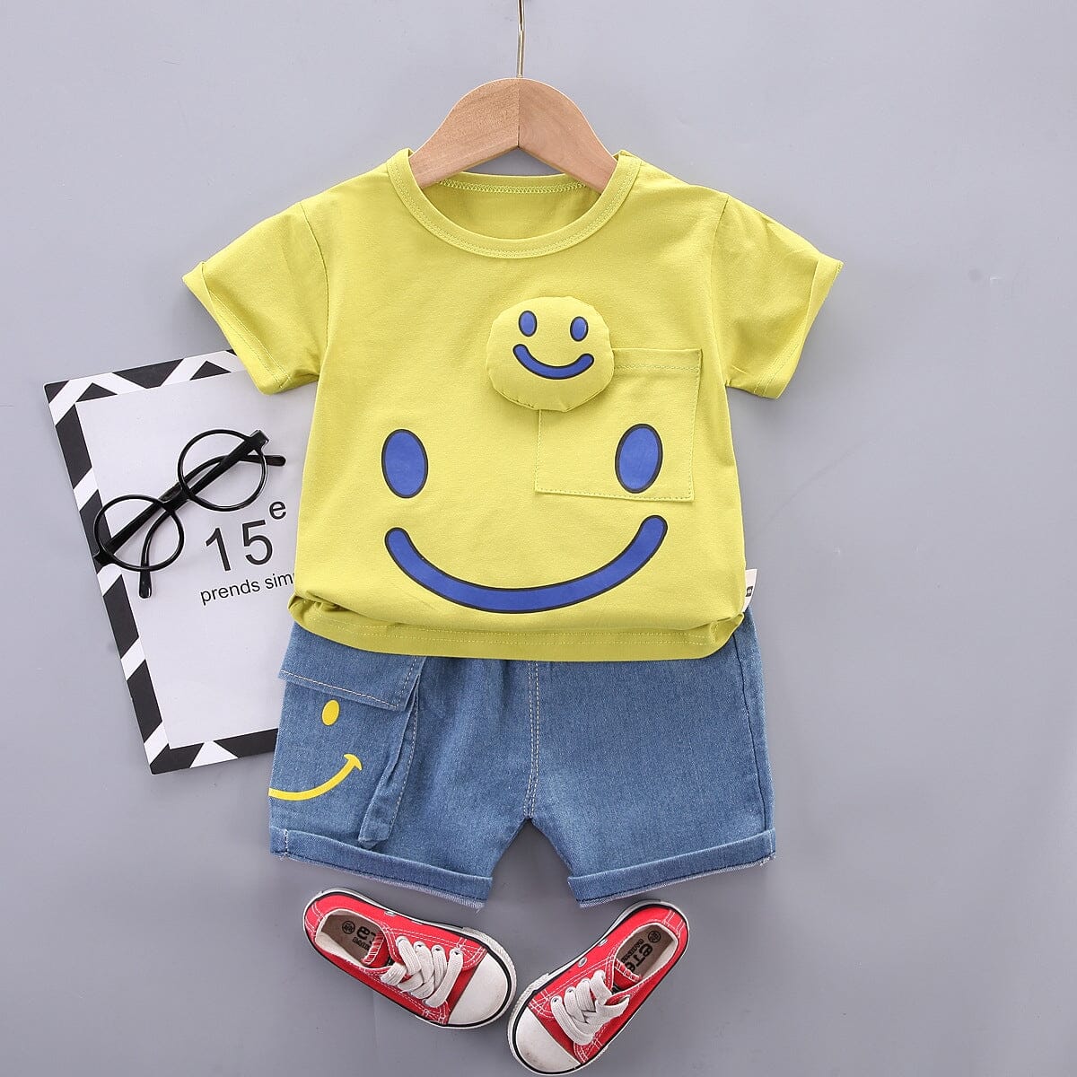 Conjunto Infantil Masculino Happy Loja Click Certo Amarelo 9-12 Meses 