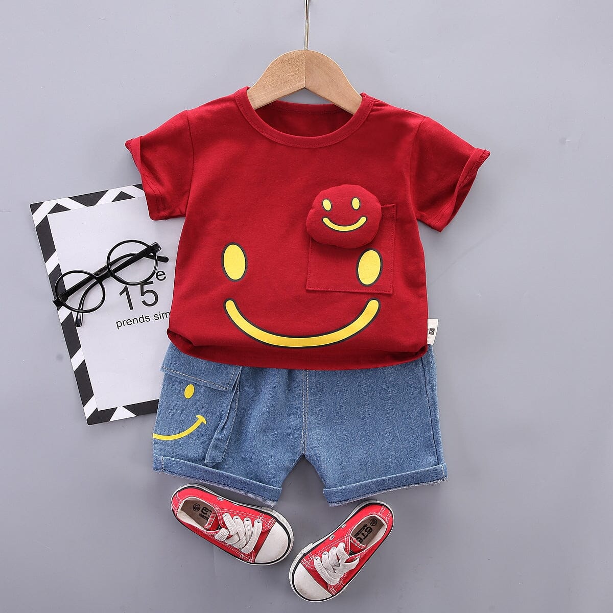 Conjunto Infantil Masculino Happy Loja Click Certo Vermelho 9-12 Meses 