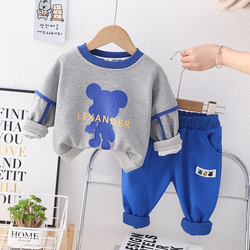 Conjunto Infantil Masculino Inverno Mickey Loja Click Certo Cinza 6-9 Meses 