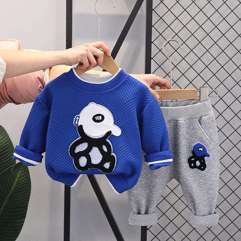 Conjunto Infantil Masculino Inverno Ursinho Boné Loja Click Certo azul 6-9 Meses 