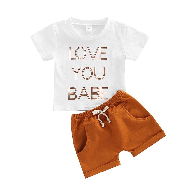 Conjunto Infantil Masculino "Love You" Loja Click Certo Amo você 0-3 Meses 